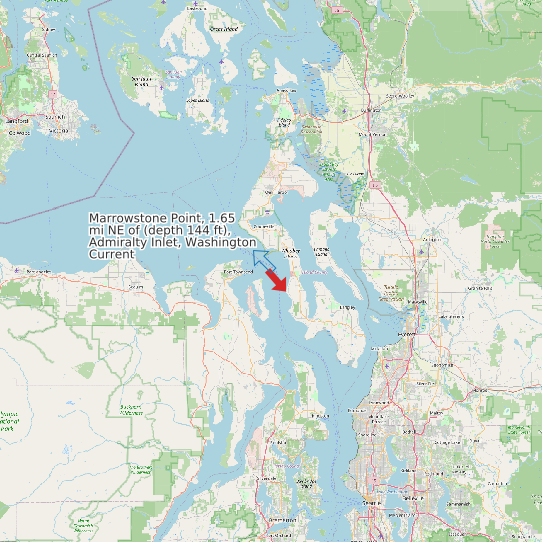 Map of Marrowstone Point, 1.65 mi NE of (depth 144 ft), Admiralty Inlet, Washington Current Prediction Station