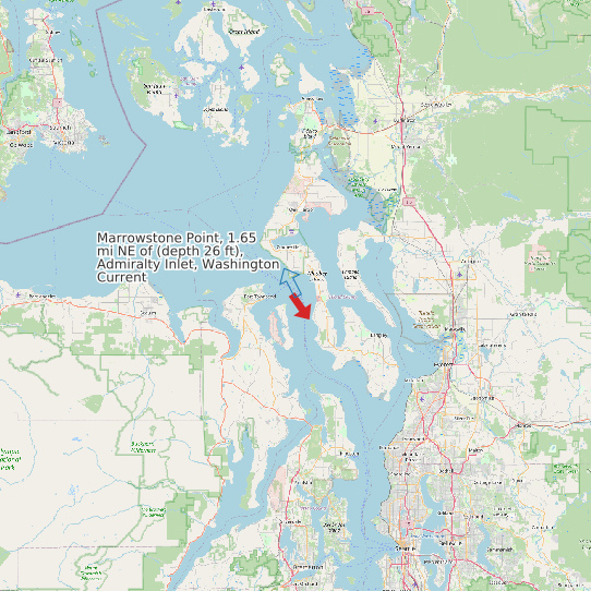 Map of Marrowstone Point, 1.65 mi NE of (depth 26 ft), Admiralty Inlet, Washington Current Prediction Station