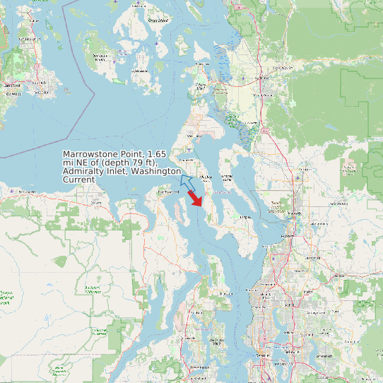Map of Marrowstone Point, 1.65 mi NE of (depth 79 ft), Admiralty Inlet, Washington Current Prediction Station