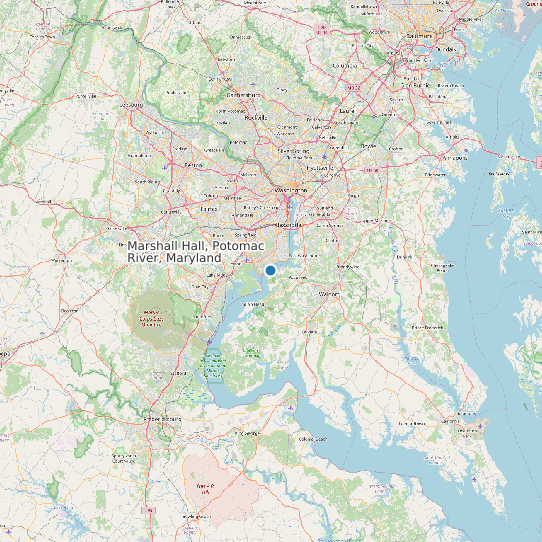 Map of Marshall Hall, Potomac River, Maryland Tide Prediction Station