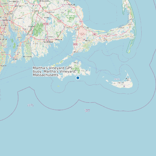Map of Martha's Vineyard GPS buoy, Martha's Vineyard, Massachusetts Tide Prediction Station