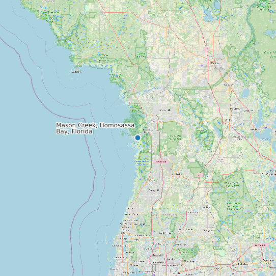 Mason Creek, Homosassa Bay, Florida map