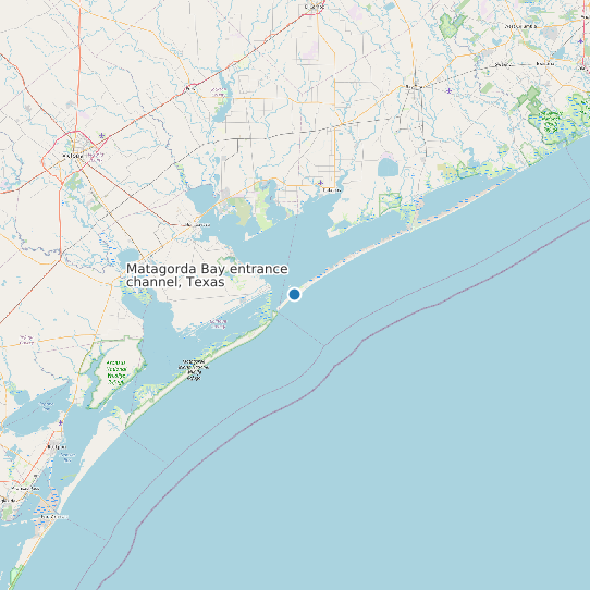 Matagorda Bay entrance channel, Texas map
