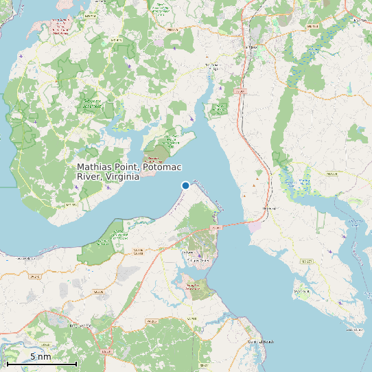 Map of Mathias Point, Potomac River, Virginia Tide Prediction Station