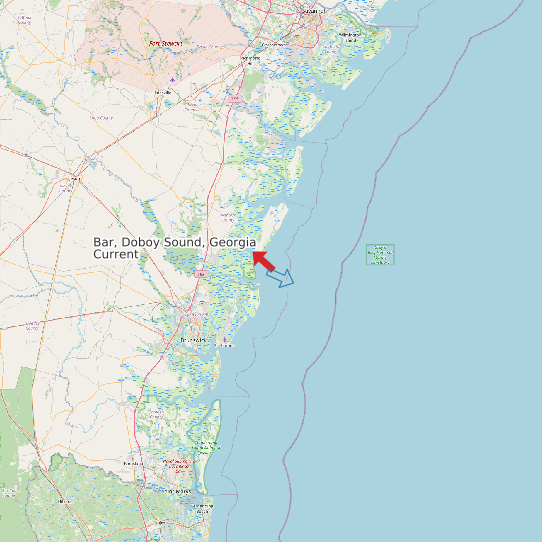 Bar, Doboy Sound, Georgia Current map
