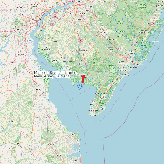 Map of Maurice River entrance, New Jersey Current Prediction Station