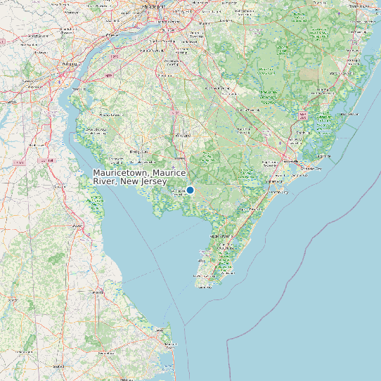 Map of Mauricetown, Maurice River, New Jersey Tide Prediction Station