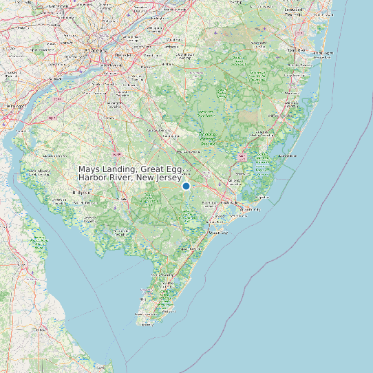 Map of Mays Landing, Great Egg Harbor River, New Jersey Tide Prediction Station