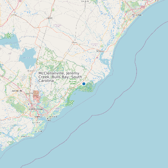 Map of McClellanville, Jeremy Creek, Bulls Bay, South Carolina Tide Prediction Station