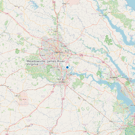 Meadowville, James River, Virginia map
