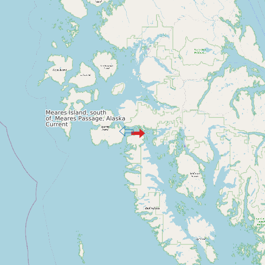 Meares Island, south of, Meares Passage, Alaska Current map