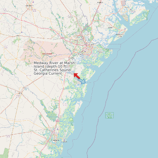 Medway River at Marsh Island (depth 10 ft), St. Catherines Sound, Georgia Current map
