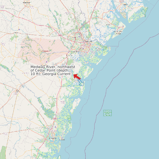 Medway River, northwest of Cedar Point (depth 10 ft), Georgia Current map
