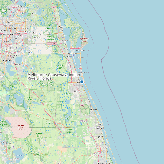 Map of Melbourne Causeway, Indian River, Florida Tide Prediction Station