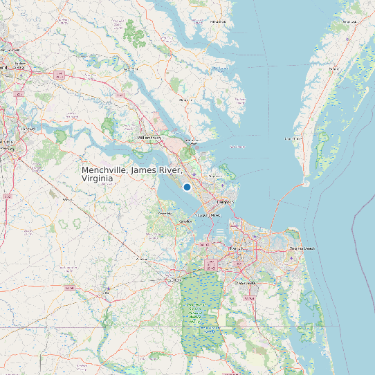 Menchville, James River, Virginia map