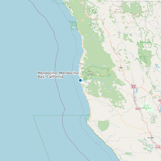 Mendocino, Mendocino Bay, California map