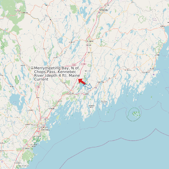 Merrymeeting Bay, N of Chops Pass, Kennebec River (depth 4 ft), Maine Current map