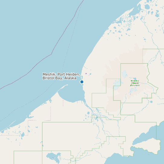 Meshik, Port Heiden, Bristol Bay, Alaska map