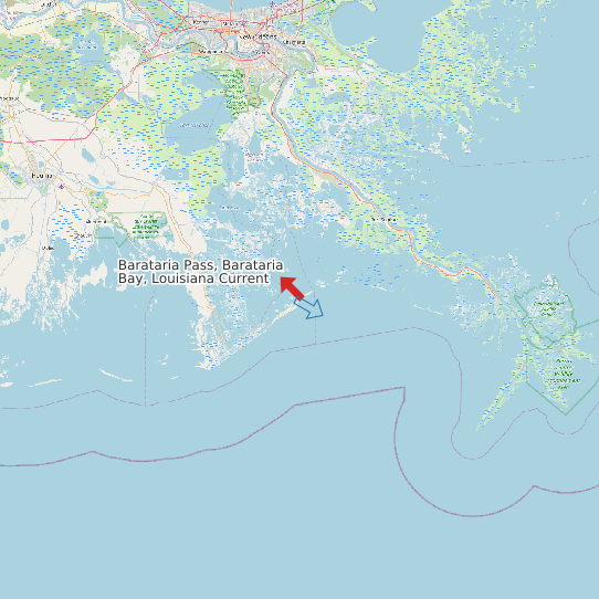 Map of Barataria Pass, Barataria Bay, Louisiana Current Prediction Station
