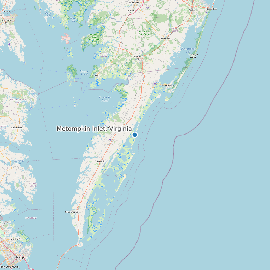 Map of Metompkin Inlet, Virginia Tide Prediction Station