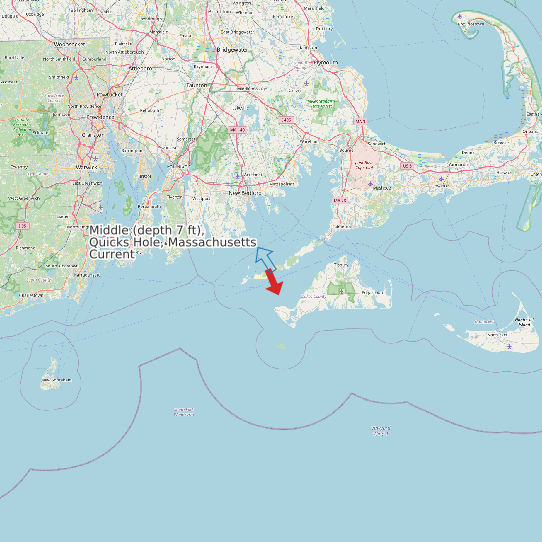 Middle (depth 7 ft), Quicks Hole, Massachusetts Current map