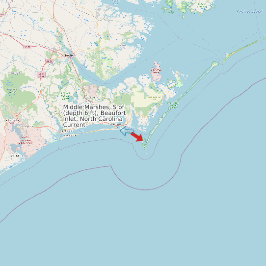 Middle Marshes, S of (depth 6 ft), Beaufort Inlet, North Carolina Current map