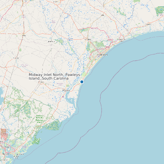 Map of Midway Inlet North, Pawleys Island, South Carolina Tide Prediction Station