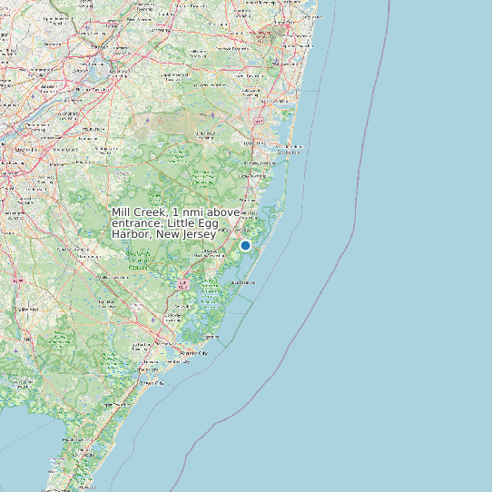 Mill Creek, 1 nmi above entrance, Little Egg Harbor, New Jersey map
