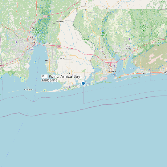 Mill Point, Arnica Bay, Alabama map
