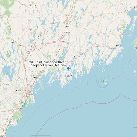 Mill Point, Sasanoa River, Sheepscot River, Maine map