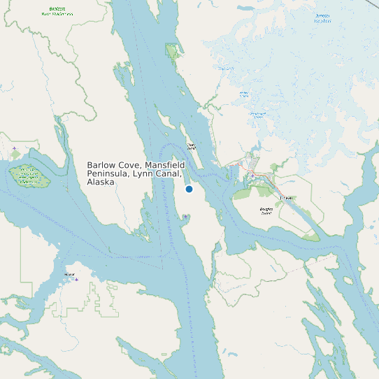Map of Barlow Cove, Mansfield Peninsula, Lynn Canal, Alaska Tide Prediction Station