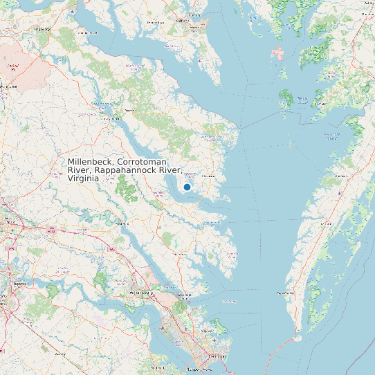 Millenbeck, Corrotoman River, Rappahannock River, Virginia map