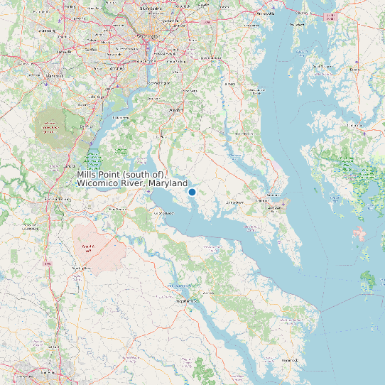 Map of Mills Point (south of), Wicomico River, Maryland Tide Prediction Station