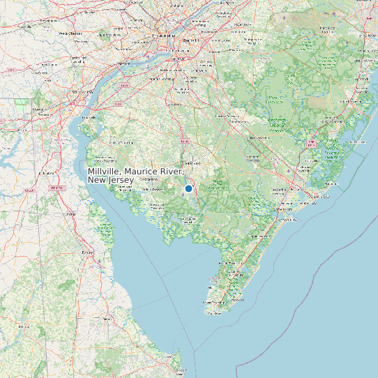 Map of Millville, Maurice River, New Jersey Tide Prediction Station