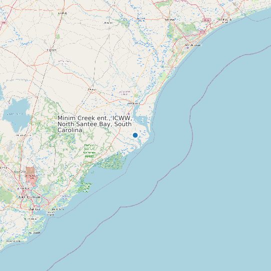 Map of Minim Creek ent., ICWW, North Santee Bay, South Carolina Tide Prediction Station