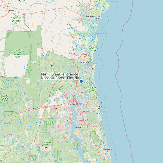 Mink Creek entrance, Nassau River, Florida map