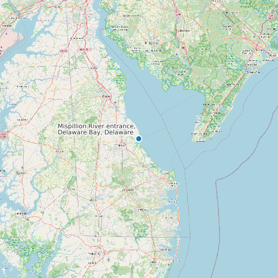 Map of Mispillion River entrance, Delaware Bay, Delaware Tide Prediction Station
