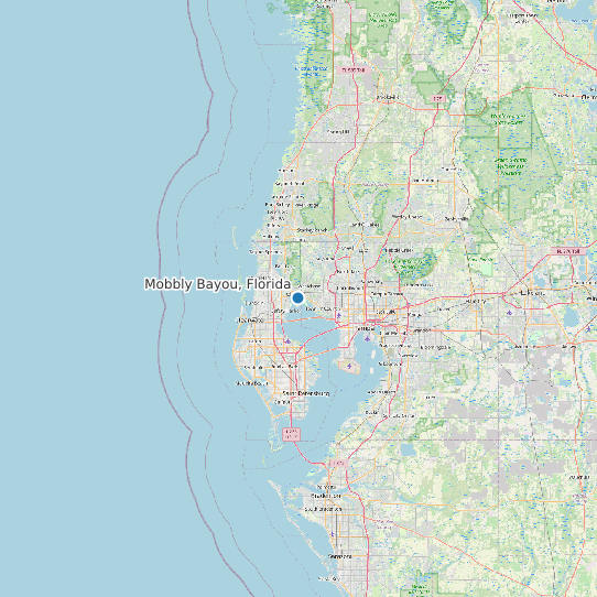 Mobbly Bayou, Florida map