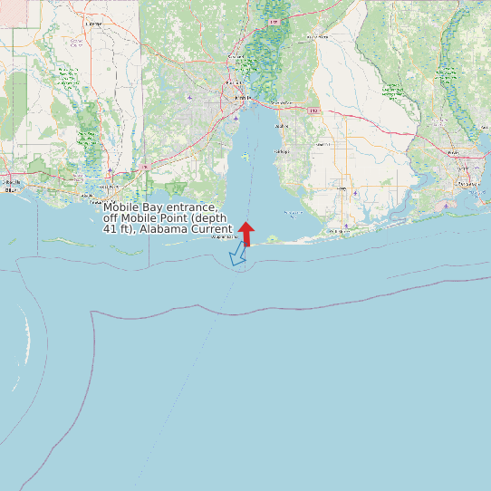 Mobile Bay entrance, off Mobile Point (depth 41 ft), Alabama Current map