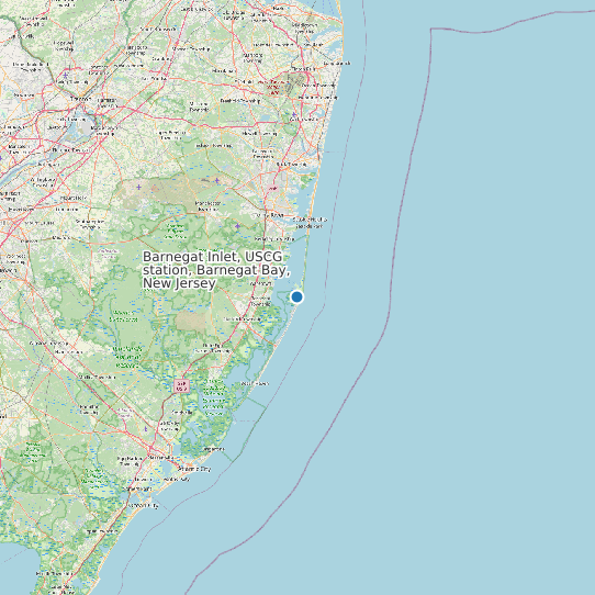 Barnegat Inlet, USCG station, Barnegat Bay, New Jersey map