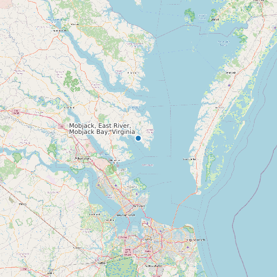 Map of Mobjack, East River, Mobjack Bay, Virginia Tide Prediction Station