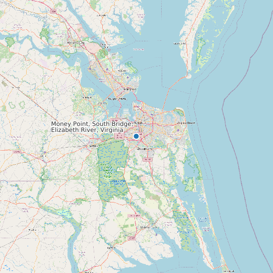 Map of Money Point, South Bridge, Elizabeth River, Virginia Tide Prediction Station