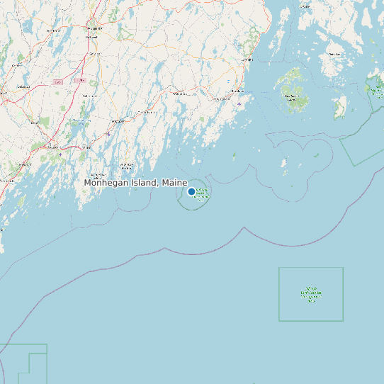 Map of Monhegan Island, Maine Tide Prediction Station