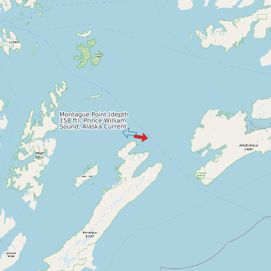 Montague Point (depth 158 ft), Prince William Sound, Alaska Current map