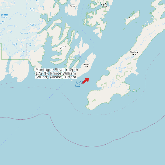 Map of Montague Strait (depth 172 ft), Prince William Sound, Alaska Current Prediction Station