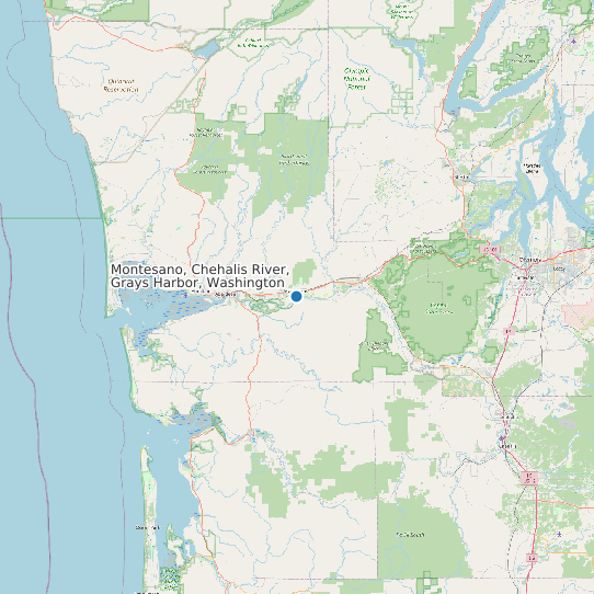 Montesano, Chehalis River, Grays Harbor, Washington map