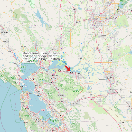 Montezuma Slough, east end, near bridge (depth 6 ft), Suisun Bay, California Current map