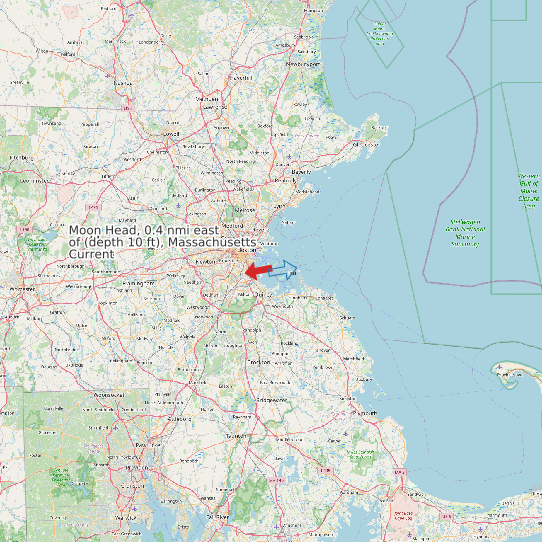 Moon Head, 0.4 nmi east of (depth 10 ft), Massachusetts Current map