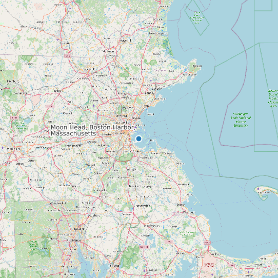 Map of Moon Head, Boston Harbor, Massachusetts Tide Prediction Station