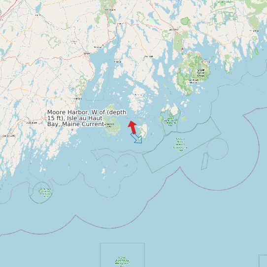 Moore Harbor, W of (depth 15 ft), Isle au Haut Bay, Maine Current map